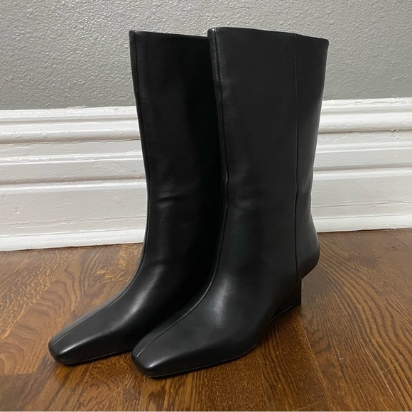VINCE Beverly Mid Calf Wedge Boots - Picture 3 of 11